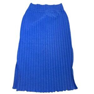 Aerie Offline OG Groove Lightweight Midi Skirt Blue Ribbed Size XS